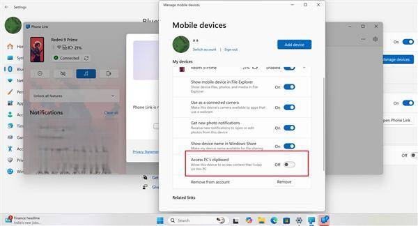 金诚无忧 Windows 11新技能：剪贴板内容秒同步至Android手机